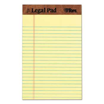 TOPS BUSINESS FORMS The Legal Pad Ruled Perforated Pads, 5 x 8, Canary, 50 Sheets, Dozen
