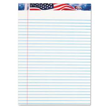 TOPS BUSINESS FORMS American Pride Writing Pad, Legal/Wide, 8 1/2 x 11 3/4, White, 50 Sheets, Dozen