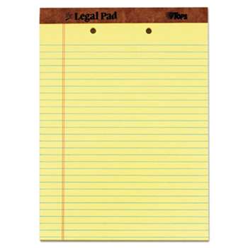 TOPS BUSINESS FORMS The Legal Pad Ruled Perf Pad, Legal/Wide, 8 1/2 x 11 3/4, Canary, 50 Sheets