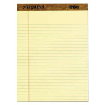 TOPS BUSINESS FORMS The Legal Pad Ruled Perforated Pads, 8 1/2 x 11, Canary, 50 Sheets, 3 Pads/Pack