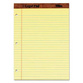 TOPS BUSINESS FORMS The Legal Pad Ruled Perf Pad, Legal/Wide, 11 3/4 x 8 1/2, Canary, 50 Sheets, DZ