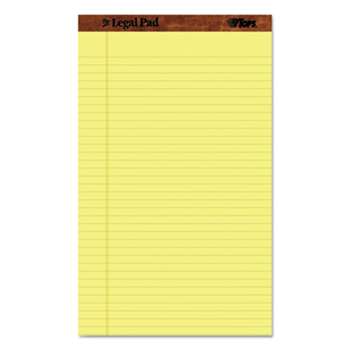 TOPS BUSINESS FORMS The Legal Pad Ruled Perf Pad, Legal/Wide, 8 1/2 x 14, Canary, 50 Sheets, Dozen