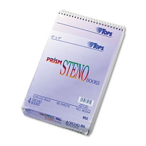 TOPS BUSINESS FORMS Prism Steno Books, Gregg, 6 x 9, Orchid, 80 Sheets, 4 Pads/Pack