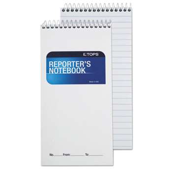 TOPS BUSINESS FORMS Reporter Notebook, Legal/Wide, 4 x 8, White, 70 Sheets, Dozen