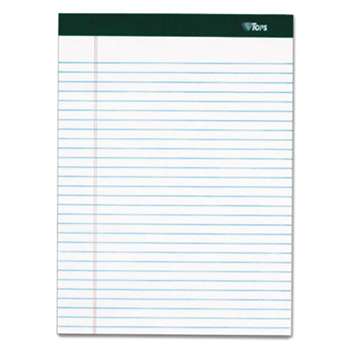 TOPS BUSINESS FORMS Double Docket Ruled Pads, 8 1/2 x 11 3/4, White, 100 Sheets, 4 Pads/Pack