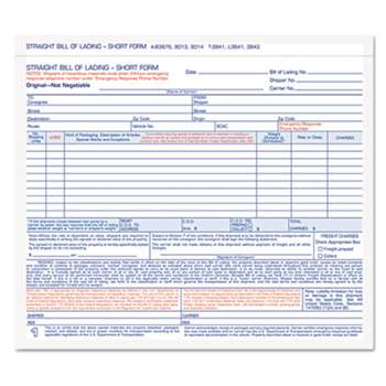 TOPS BUSINESS FORMS Hazardous Material Short Form, 7 x 8 1/2, Three-Part Carbonless, 250 Forms