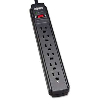 TRIPPLITE TLP606B Surge Suppressor, 6 Outlets, 6 ft Cord, 790 Joules, Black