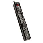 TRIPPLITE Protect It! Surge Suppressor, 8 Outlets, 2 USB Ports, 1080 J, Black