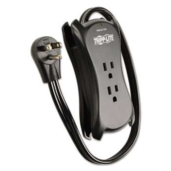 TRIPPLITE 3-Outlet Travel-Size Surge Protector, 18" Cord, 2-Port 2.1A USB Charger, 1050 J