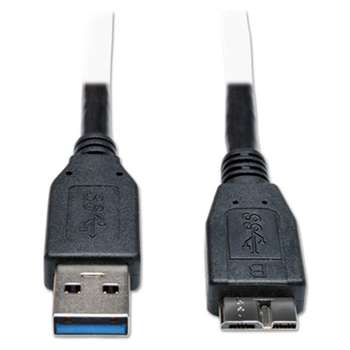 Tripp Lite U326001BK USB 3.0 Device Cable, Micro B M/M, 1 ft, Black