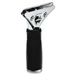 UNGER Pro Stainless Steel Squeegee Handle, Rubber Grip, Black/Steel, Screw Clamp