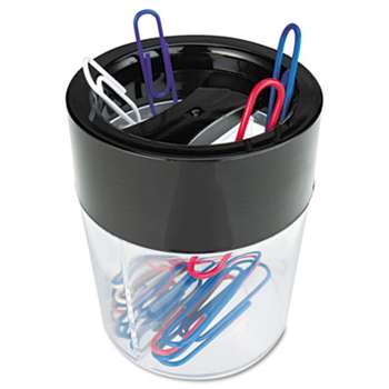 UNIVERSAL OFFICE PRODUCTS Magnetic Clip Dispenser, Two Compartments, Plastic, 2 1/2 x 2 1/2 x 3