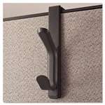UNIVERSAL OFFICE PRODUCTS Recycled Cubicle Double Coat Hook, Plastic, Charcoal