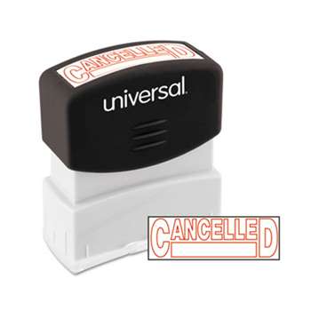 UNIVERSAL OFFICE PRODUCTS Message Stamp, CANCELLED, Pre-Inked One-Color, Red