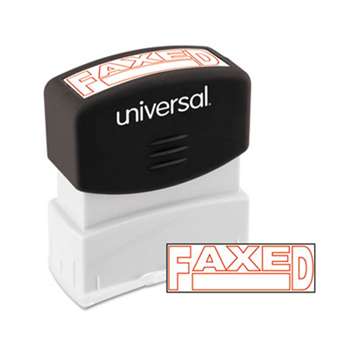 UNIVERSAL OFFICE PRODUCTS Message Stamp, FAXED, Pre-Inked One-Color, Red