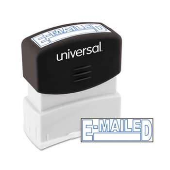 UNIVERSAL OFFICE PRODUCTS Message Stamp, E-MAILED, Pre-Inked One-Color, Blue