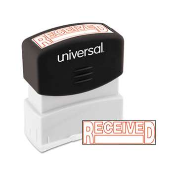 UNIVERSAL OFFICE PRODUCTS Message Stamp, RECEIVED, Pre-Inked One-Color, Red