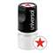 UNIVERSAL OFFICE PRODUCTS Round Message Stamp, STAR, Pre-Inked/Re-Inkable, Red