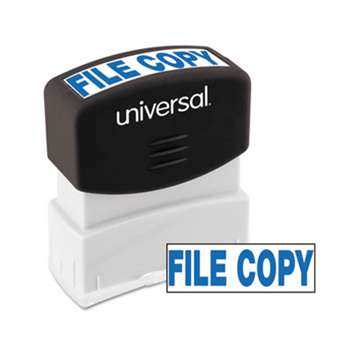 UNIVERSAL OFFICE PRODUCTS Message Stamp, FILE COPY, Pre-Inked One-Color, Blue