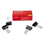 UNIVERSAL OFFICE PRODUCTS Medium Binder Clips, 5/8" Capacity, 1 1/4" Wide, Black, 12/Box