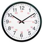 UNIVERSAL OFFICE PRODUCTS 24-Hour Round Wall Clock, 12 5/8", Black