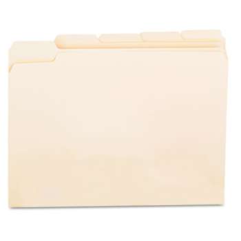 UNIVERSAL OFFICE PRODUCTS File Folders, 1/5 Cut Assorted, One-Ply Top Tab, Letter, Manila, 100/Box