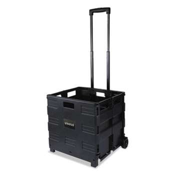 UNIVERSAL OFFICE PRODUCTS Collapsible Mobile Storage Crate, 18 1/4 x 15 x 39 3/8, Black