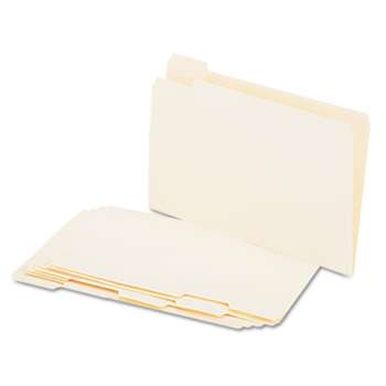 UNIVERSAL OFFICE PRODUCTS File Folders, 1/5 Cut Assorted, One-Ply Top Tab, Legal, Manila, 100/Box