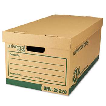 UNIVERSAL OFFICE PRODUCTS Recycled Record Storage Box, Letter/Legal, 12" x 24" x 10", Kraft, 12/Carton