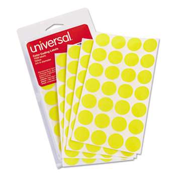 UNIVERSAL OFFICE PRODUCTS Self-Adhesive Removable Color-Coding Labels, 3/4" dia, Yellow, 1008/Pack