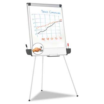 UNIVERSAL OFFICE PRODUCTS Tripod Style Dry Erase Easel, 29 x 41, White/Gray