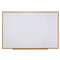 UNIVERSAL OFFICE PRODUCTS Dry-Erase Board, Melamine, 72 x 48, White, Oak-Finished Frame