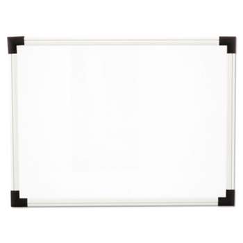 UNIVERSAL OFFICE PRODUCTS Dry Erase Board, Melamine, 24 x 18, White, Black/Gray, Aluminum/Plastic Frame