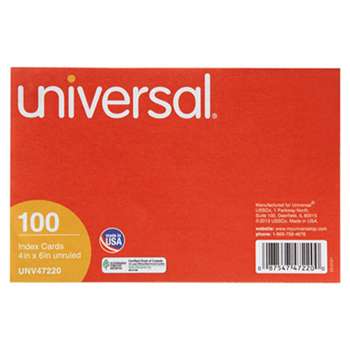 UNIVERSAL OFFICE PRODUCTS Unruled Index Cards, 4 x 6, White, 100/Pack