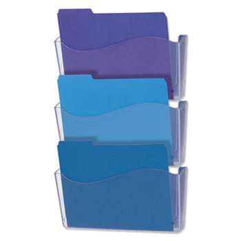 UNIVERSAL OFFICE PRODUCTS 3 Pocket Wall File Starter Set, Letter, Clear
