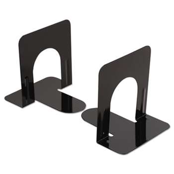 UNIVERSAL OFFICE PRODUCTS Economy Bookends, Nonskid, 4 3/4 x 5 1/4 x 5, Heavy Gauge Steel, Black
