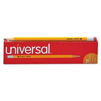 UNIVERSAL OFFICE PRODUCTS Economy Woodcase Pencil, HB #2, Yellow, Dozen