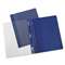 UNIVERSAL OFFICE PRODUCTS Plastic Cover, Tang Clip, Letter, 1/2" Capacity, Clear/Dark Blue, 25/Box