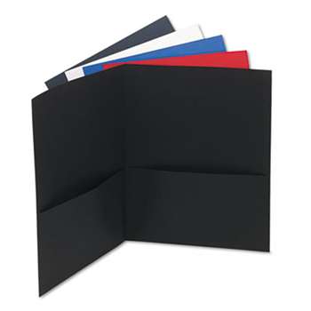 UNIVERSAL OFFICE PRODUCTS Two-Pocket Portfolio, Embossed Leather Grain Paper, Assorted Colors, 25/Box