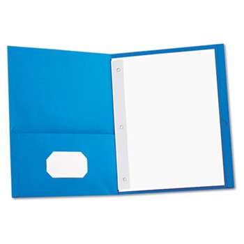 UNIVERSAL OFFICE PRODUCTS Two-Pocket Portfolios w/Tang Fasteners, 11 x 8-1/2, Light Blue, 25/Box