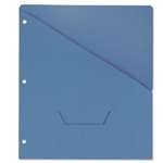 UNIVERSAL OFFICE PRODUCTS Slash-Cut Pockets for Three-Ring Binders, Jacket, Letter, 11 Pt., Blue, 10/Pack
