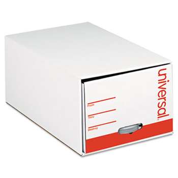 UNIVERSAL OFFICE PRODUCTS Storage Box Drawer Files, Letter, Fiberboard, 12" x 24" x 10", White, 6/Carton