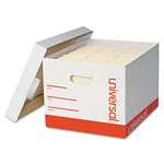 UNIVERSAL OFFICE PRODUCTS Extra-Strength Storage Box w/Lid, Letter/Legal, 12 x 15 x 10, White, 12/Carton