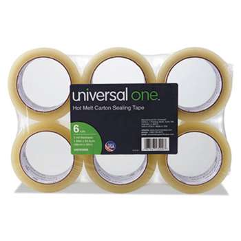 UNIVERSAL OFFICE PRODUCTS Heavy-Duty Box Sealing Tape, 48mm x 50m, 3" Core, Clear, 6/Pack