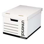 UNIVERSAL OFFICE PRODUCTS Lift-Off Lid File Storage Box, Letter, Fiberboard, White, 12/Carton