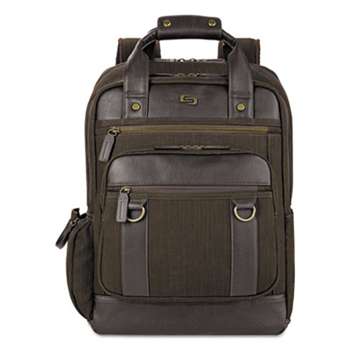 UNITED STATES LUGGAGE Bradford Backpack, 15.6", 12 x 5 x 17, Olive Denim/Espresso