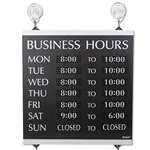 Headline Sign 4247 Century Series Business Hours Sign, Heavy-Duty Plastic, 13 x 14, Black