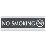 Headline Sign 4757 Century Series Office Sign, NO SMOKING, 9 x 3, Black/Silver