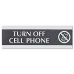 Headline Sign 4759 Century Series Office Sign,TURN OFF CELL PHONE, 9 x 3