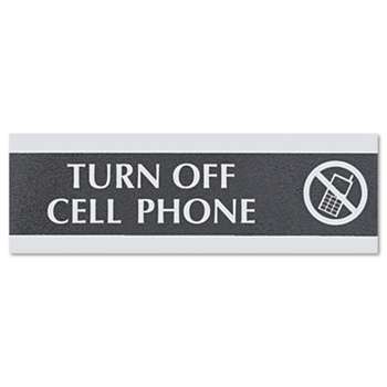 Headline Sign 4759 Century Series Office Sign,TURN OFF CELL PHONE, 9 x 3